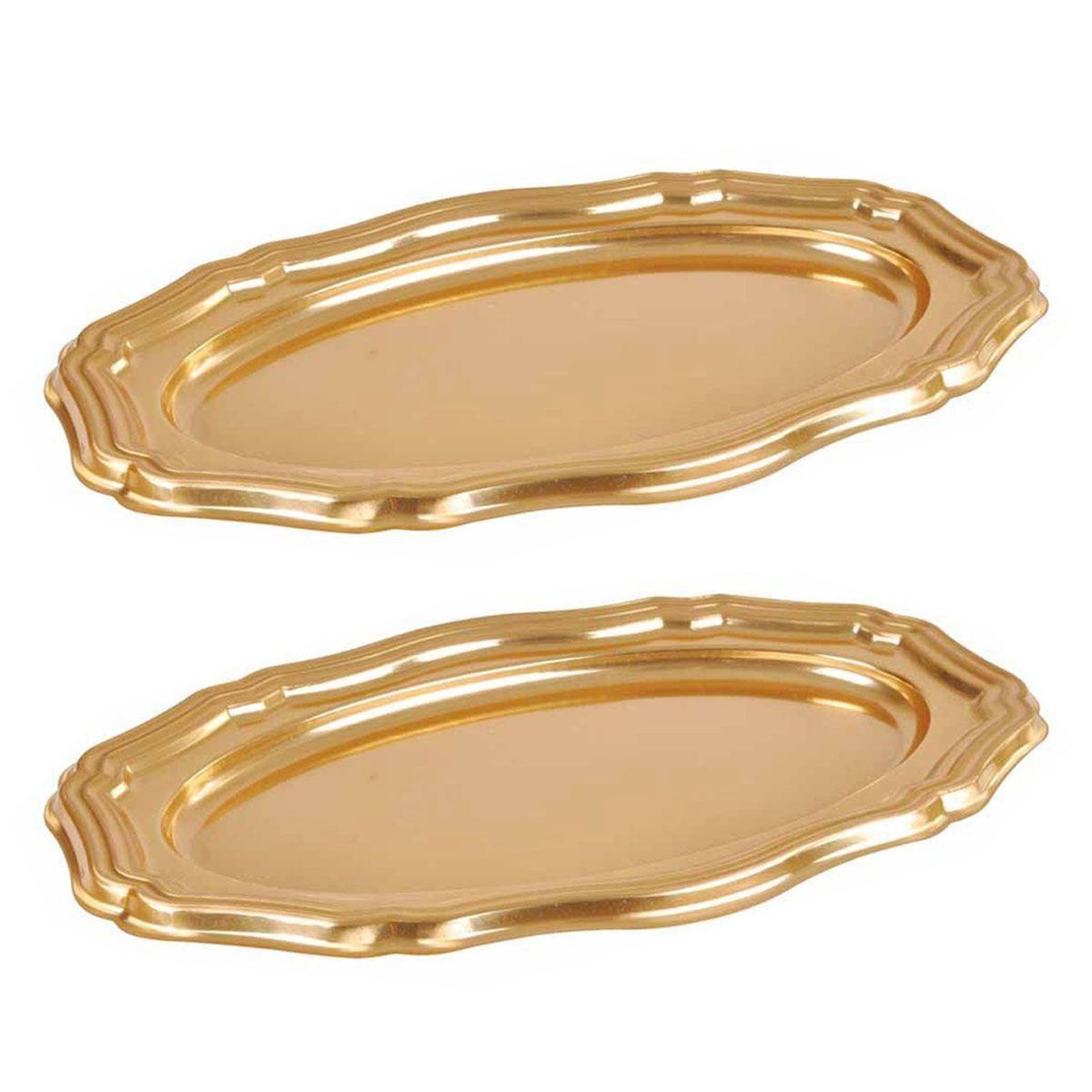 Paris Prix Lot de 2 Plateaux Déco  Louis XV  40cm Or