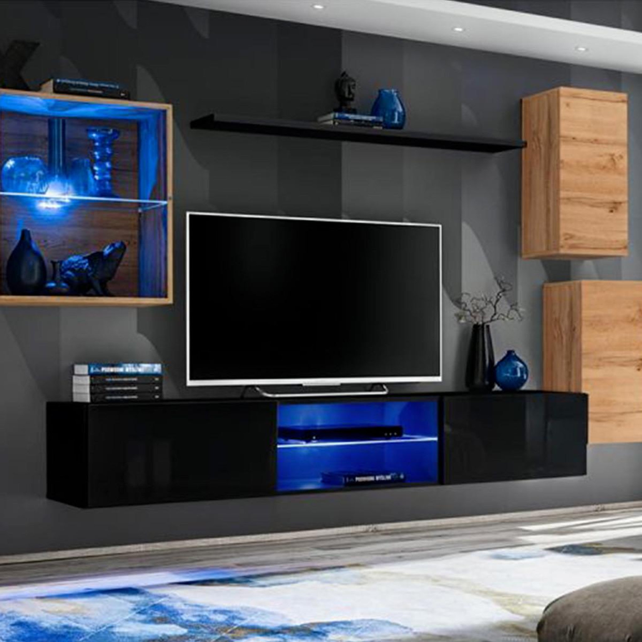 Paris Prix Ensemble meuble tv  switch xxiii  250cm naturel & noir