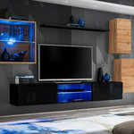 Paris Prix Ensemble Meuble TV  Switch XXIII  250cm Naturel & Noir