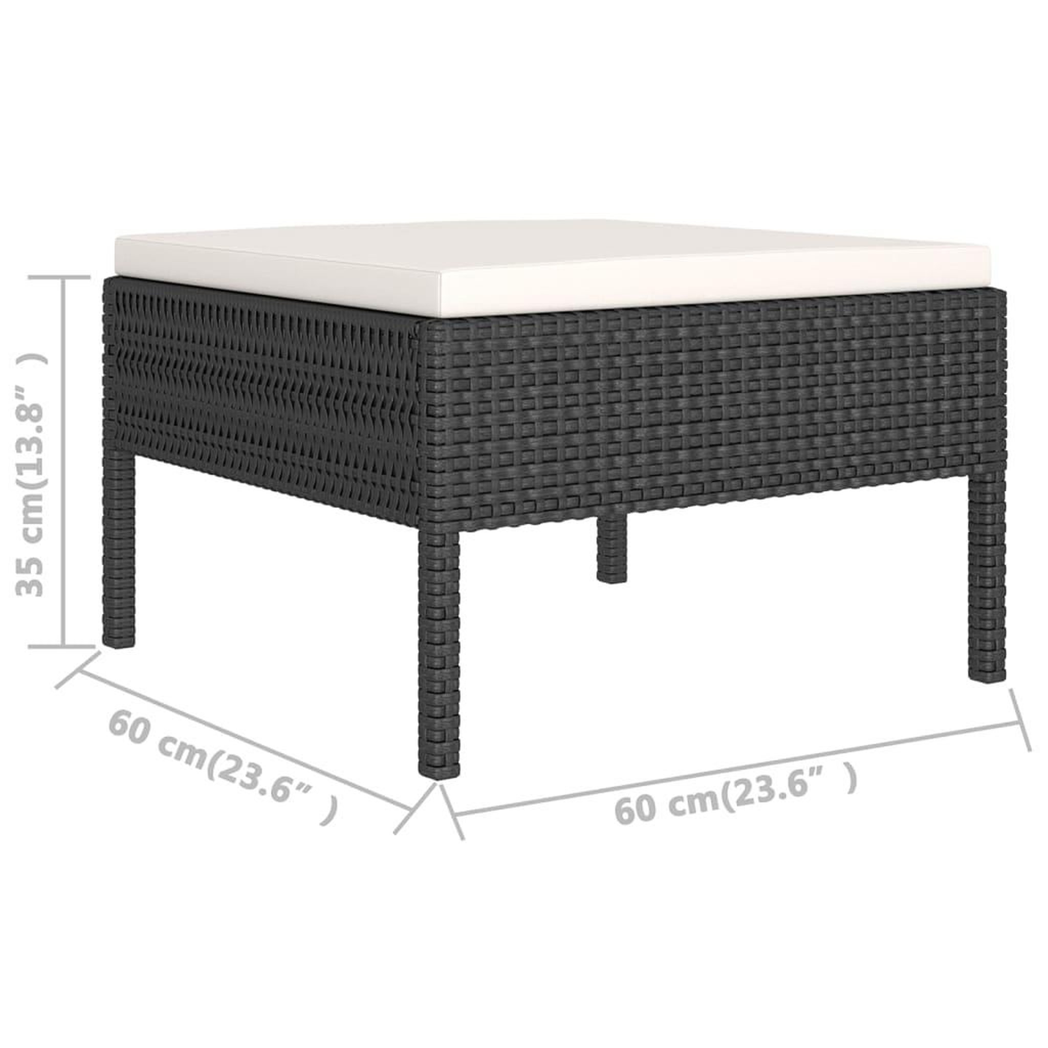 Voir la diapositive 6 : VIDAXL Salon de jardin 11 pcs avec coussins Resine tressee Noir