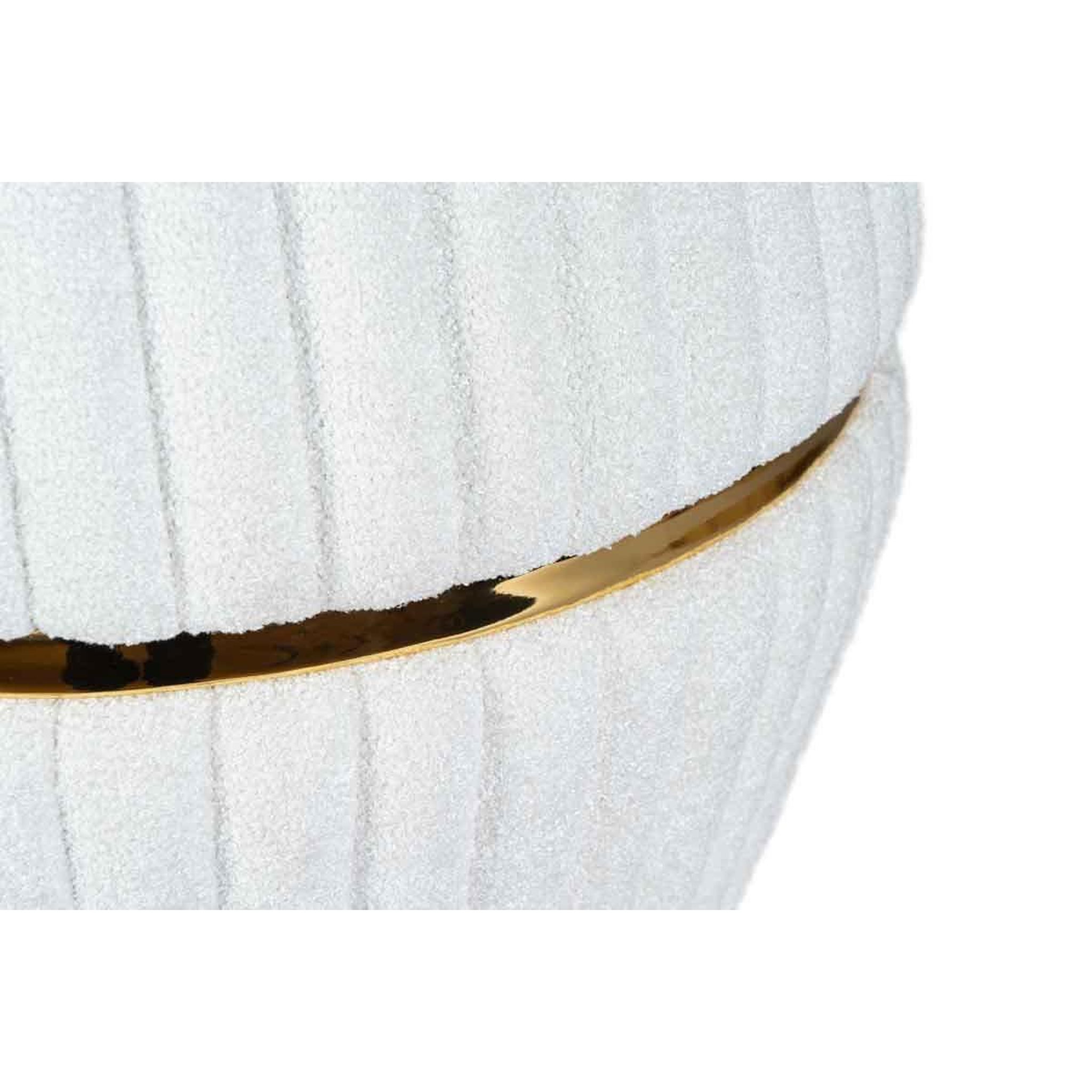 Voir la diapositive 3 : Paris Prix Pouf matelassé design  doric  53cm blanc & or