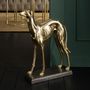 Voir la diapositive 2 : Paris Prix Statue Déco Lévrier  Droit  62cm Or