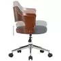 VIDAXL Chaise pivotante de bureau Gris Bois courbe et tissu