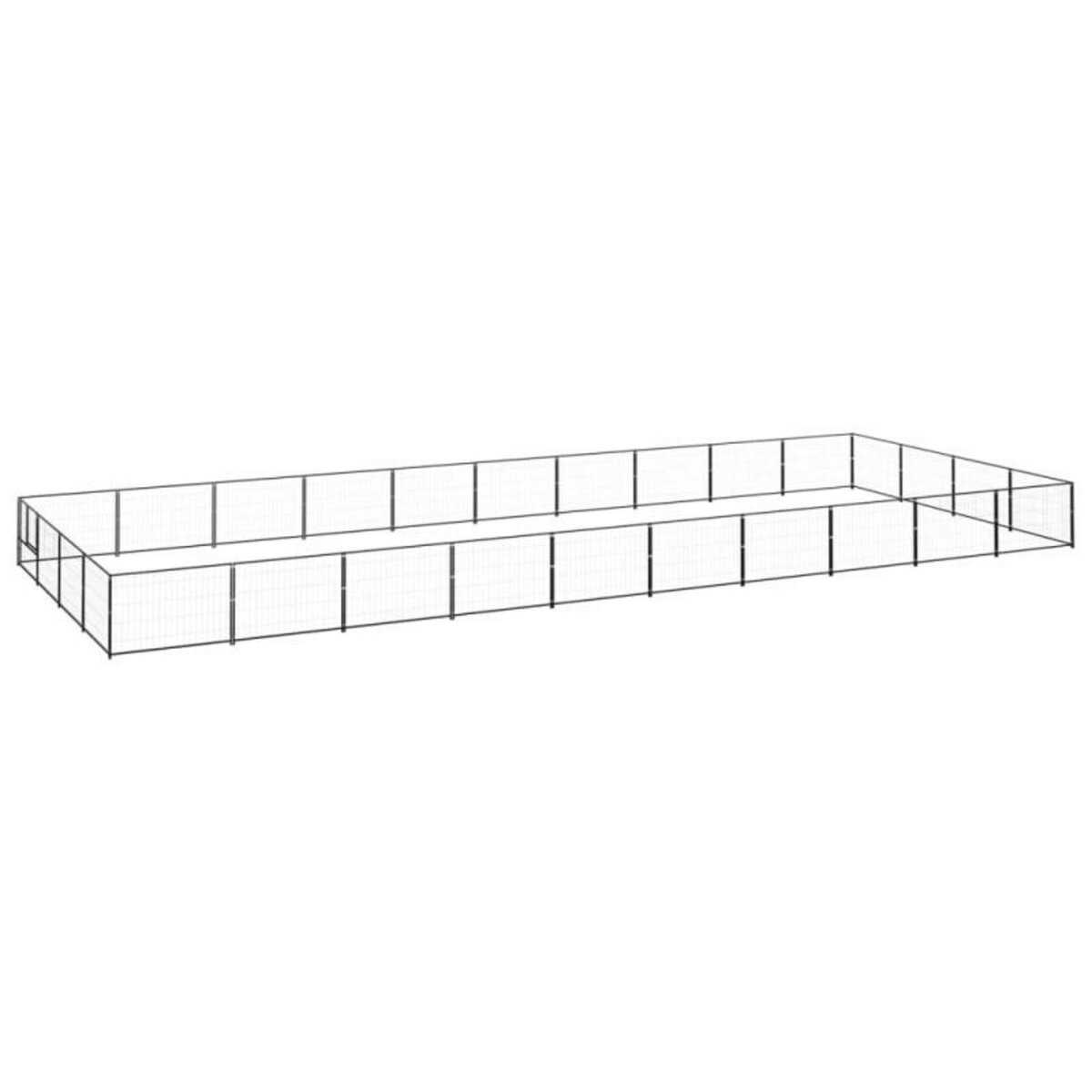 VIDAXL Chenil Noir 40 m² Acier