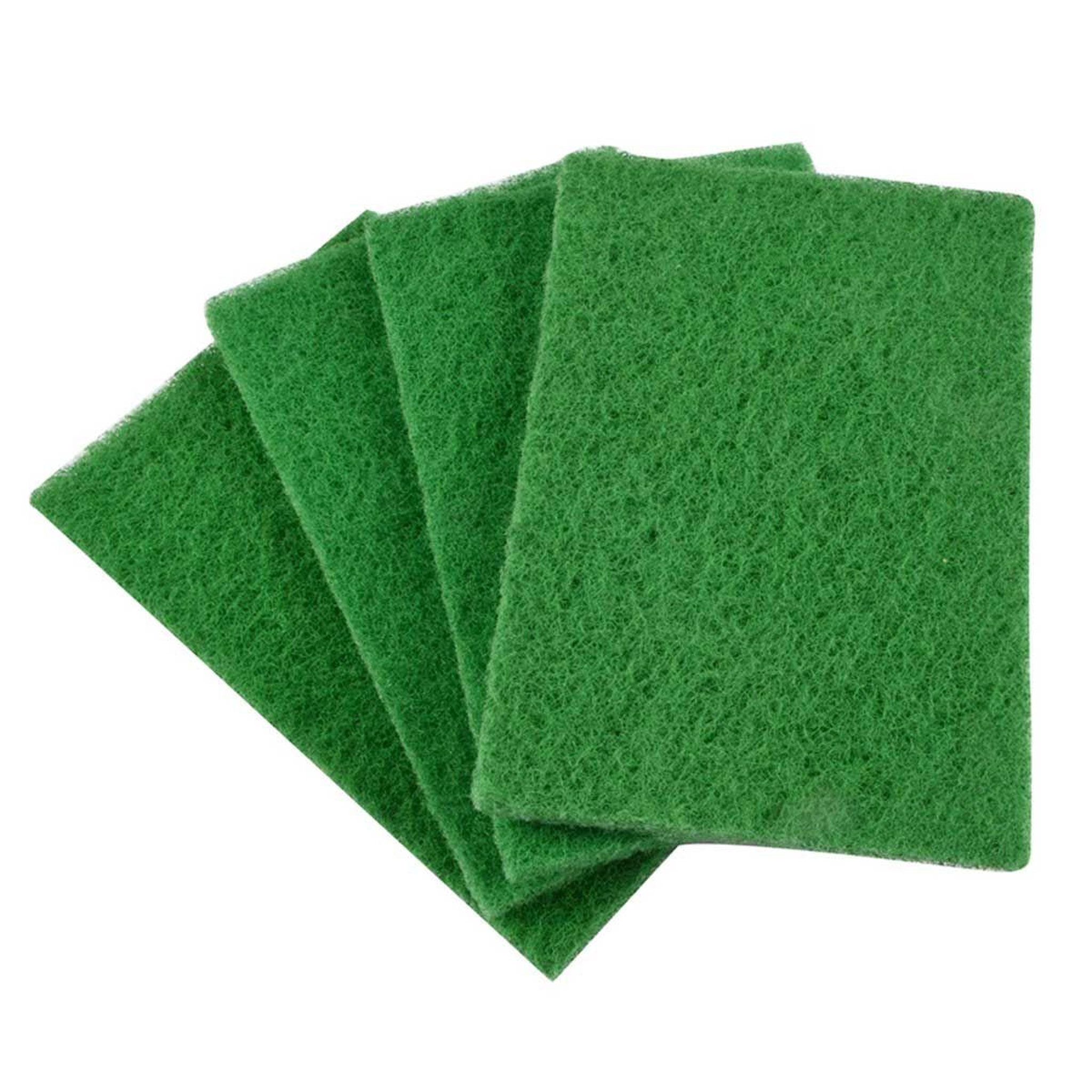 Voir la diapositive 1 : HOMEA Lot de 4 tampons grattants  récurer  15cm vert