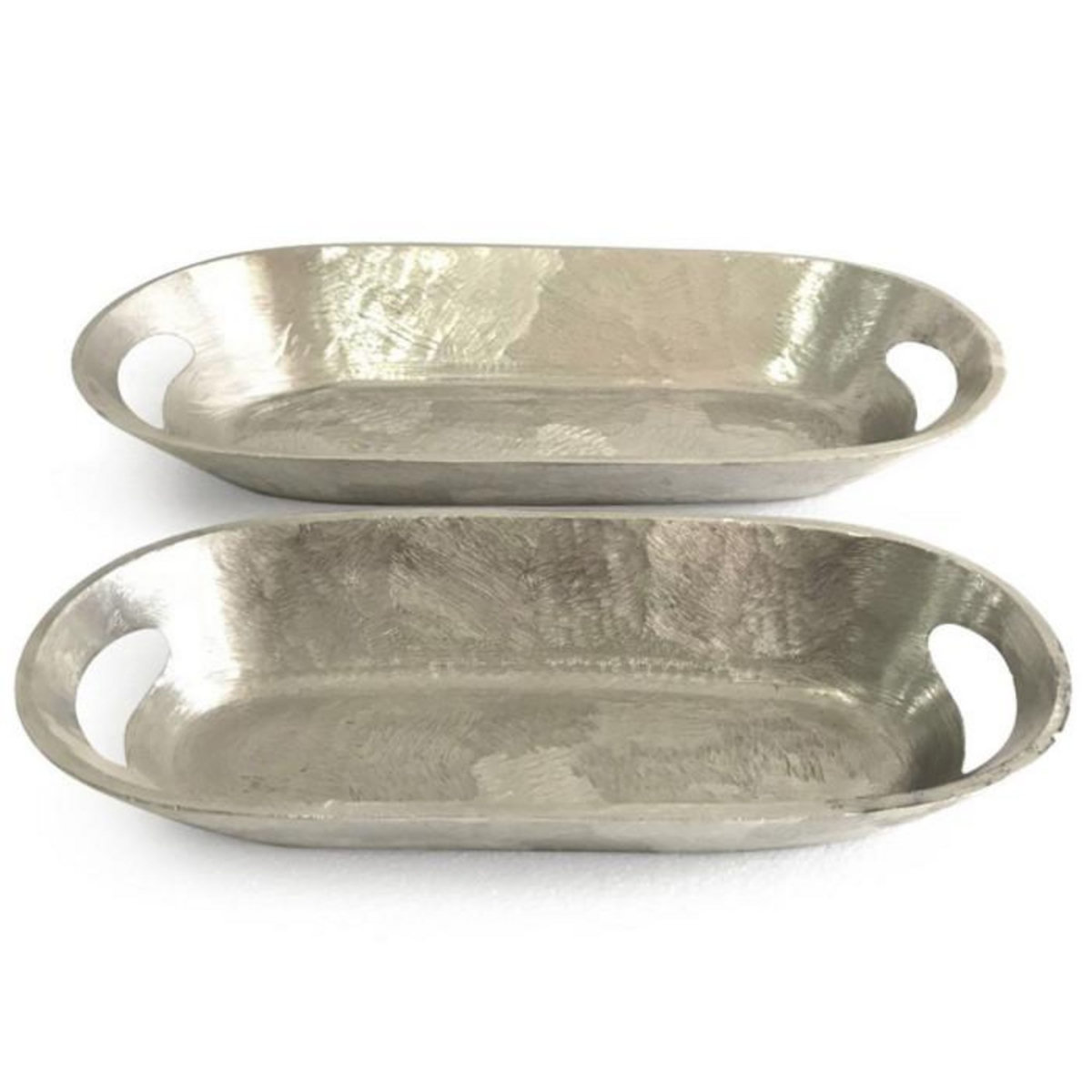 Paris Prix Lot de 2 Plateaux de Service  Lulu  40cm Argent