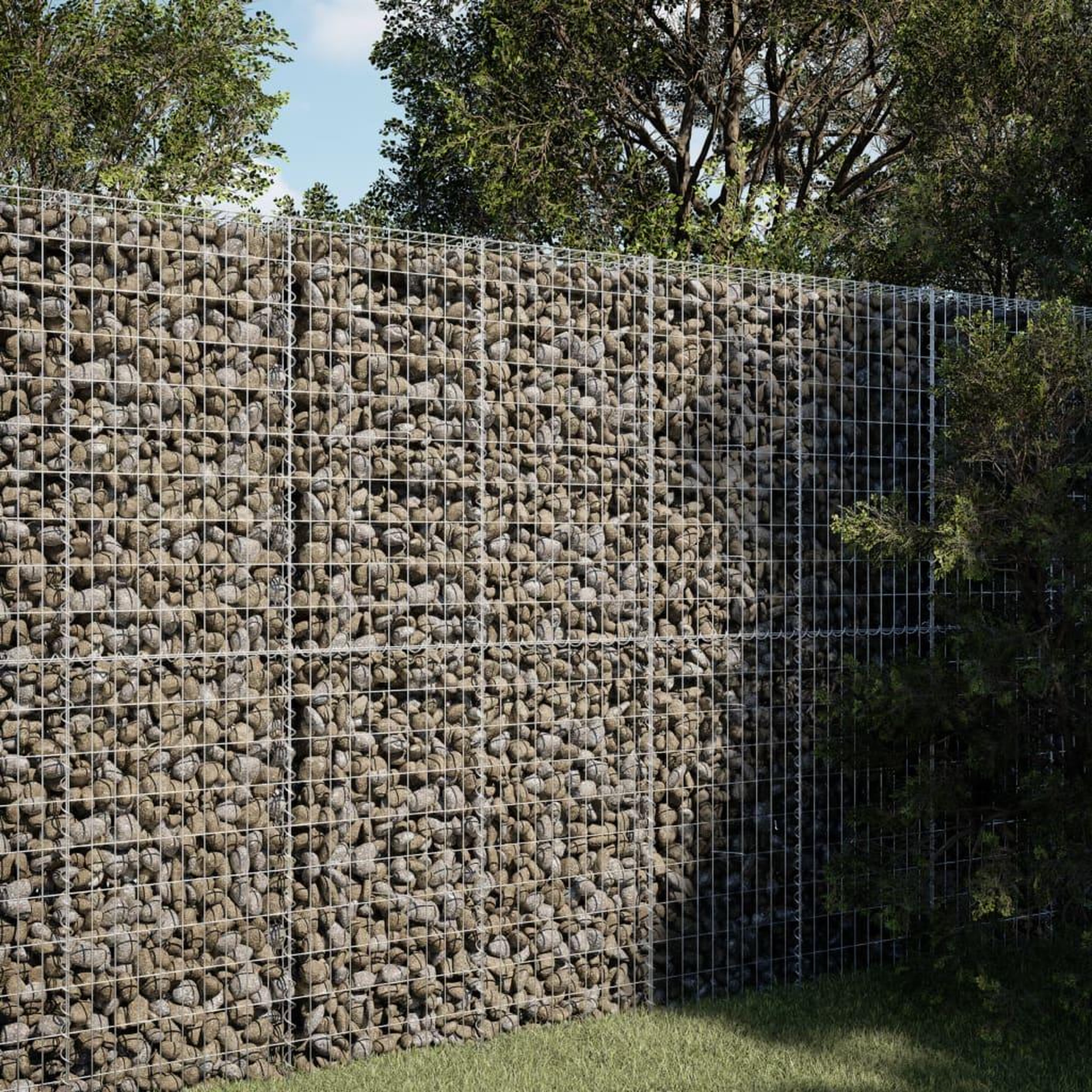 VIDAXL Panier gabion avec couvercle 150x100x200 cm fer galvanise