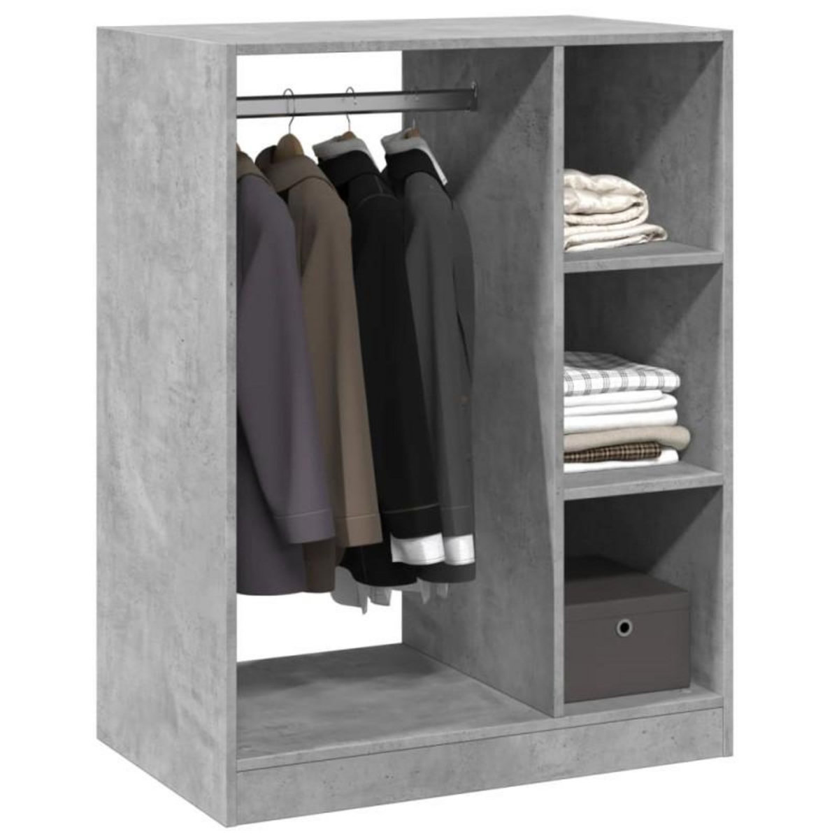 VIDAXL Garde robe gris béton 77x48x102 cm bois d ingénierie