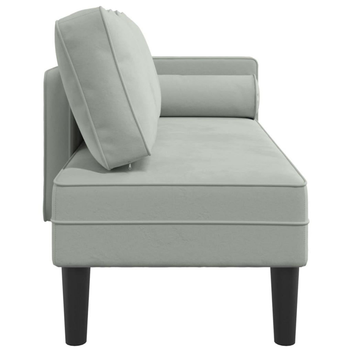VIDAXL Chaise longue avec coussins gris clair velours