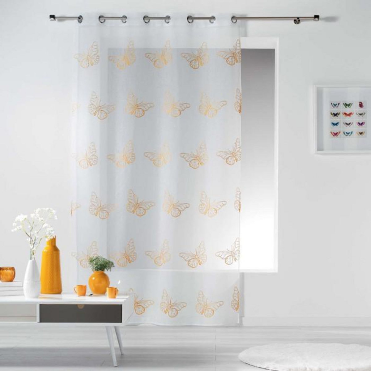 Paris Prix Rideau Voilage  Papillona  140x240cm Jaune