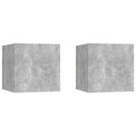 VIDAXL Tables de chevet 2pcs Gris béton 30,5x30x30cm Bois d ingénierie