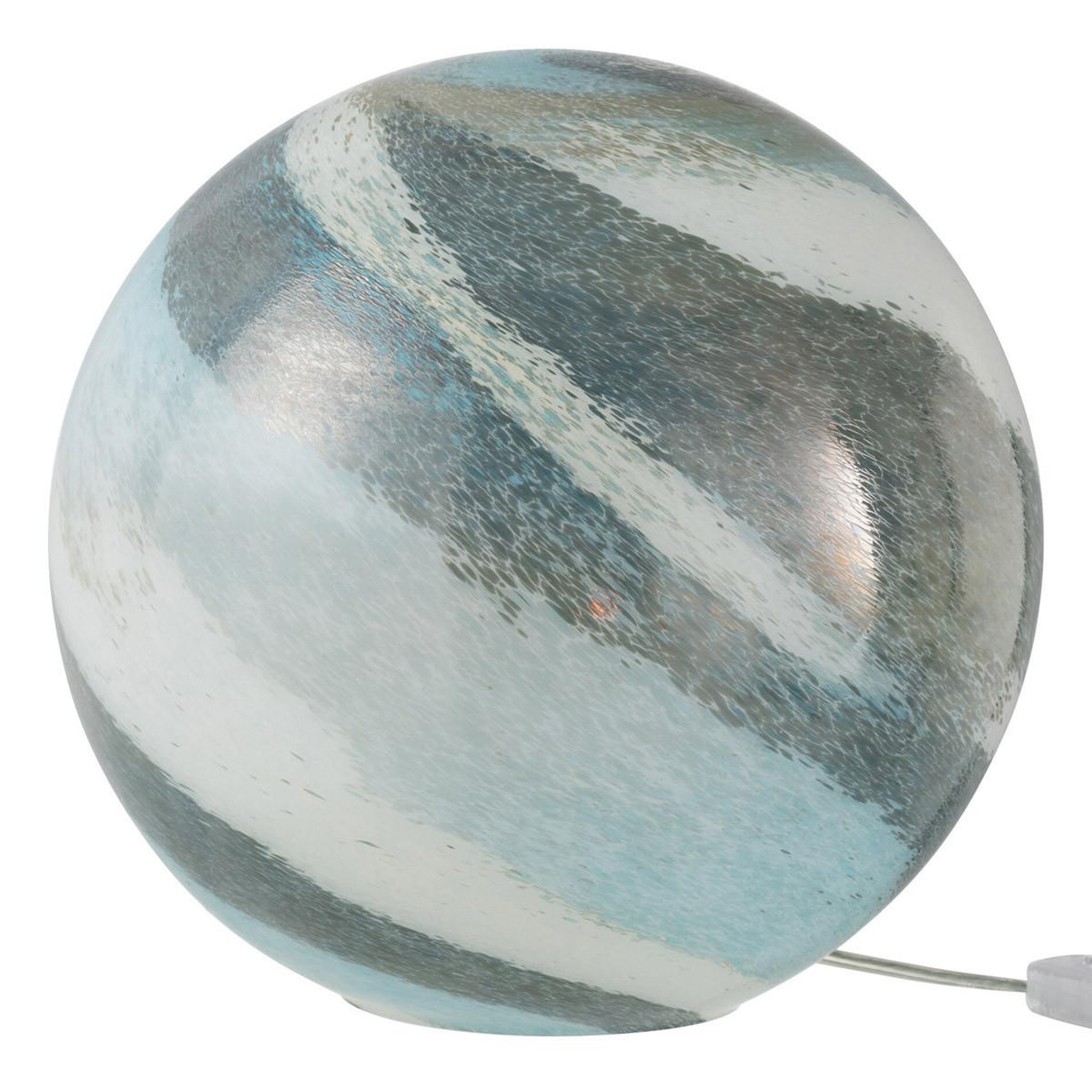 Voir la diapositive 1 : J-LINE Lampe à poser ronde  dany  29cm bleu vert