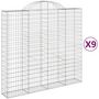 Voir la diapositive 2 : VIDAXL Paniers a gabions arques 9 pcs 200x50x180/200 cm Fer galvanise
