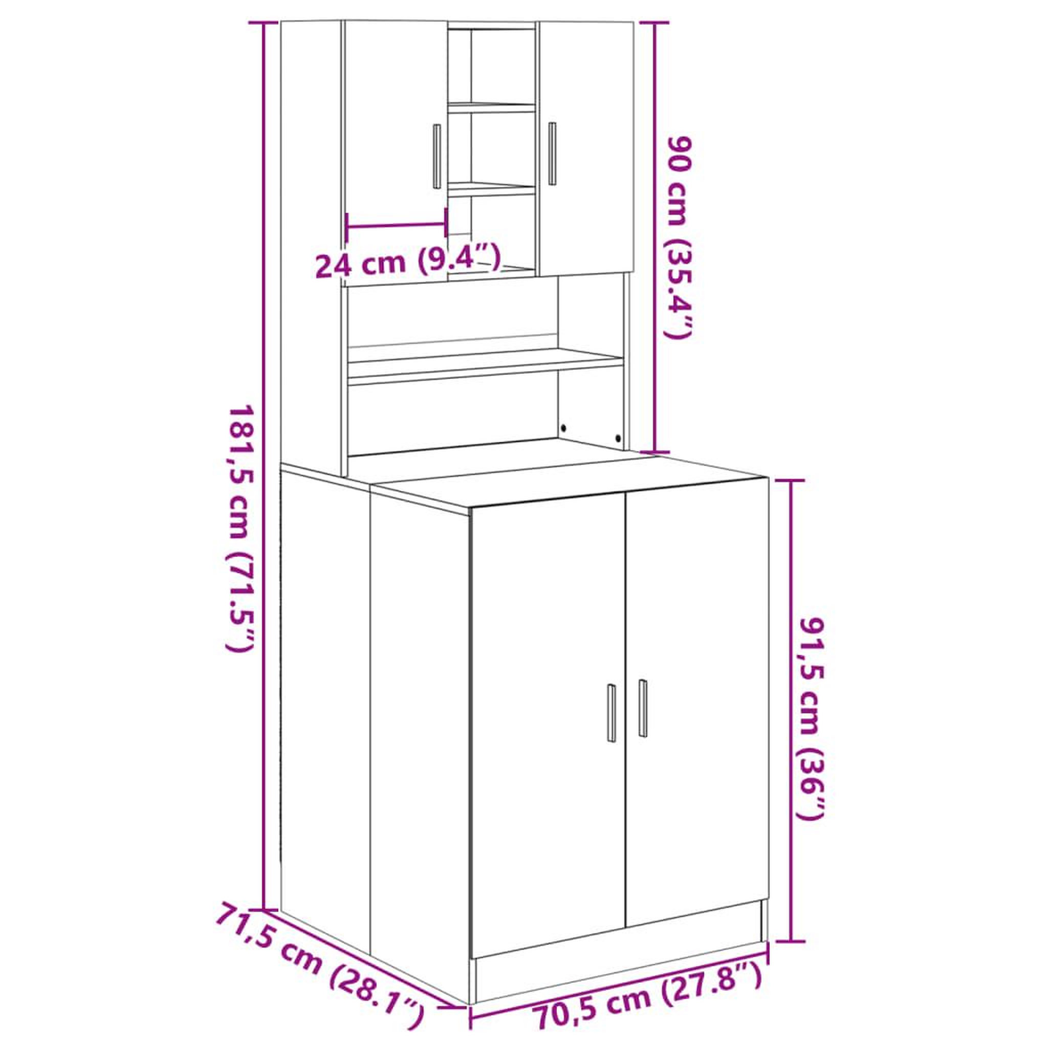 Voir la diapositive 6 : VIDAXL Armoires pour machine a laver 2pcs chene sonoma bois ingenierie