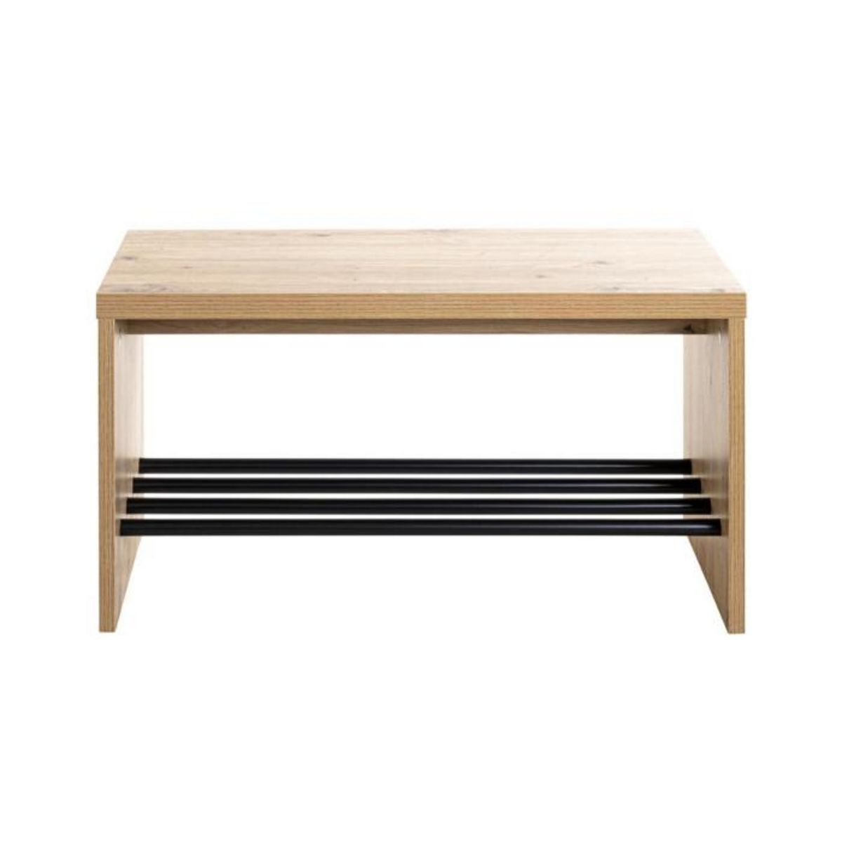 Paris Prix Banc à Chaussures  Wilfried  70cm Chêne & Noir