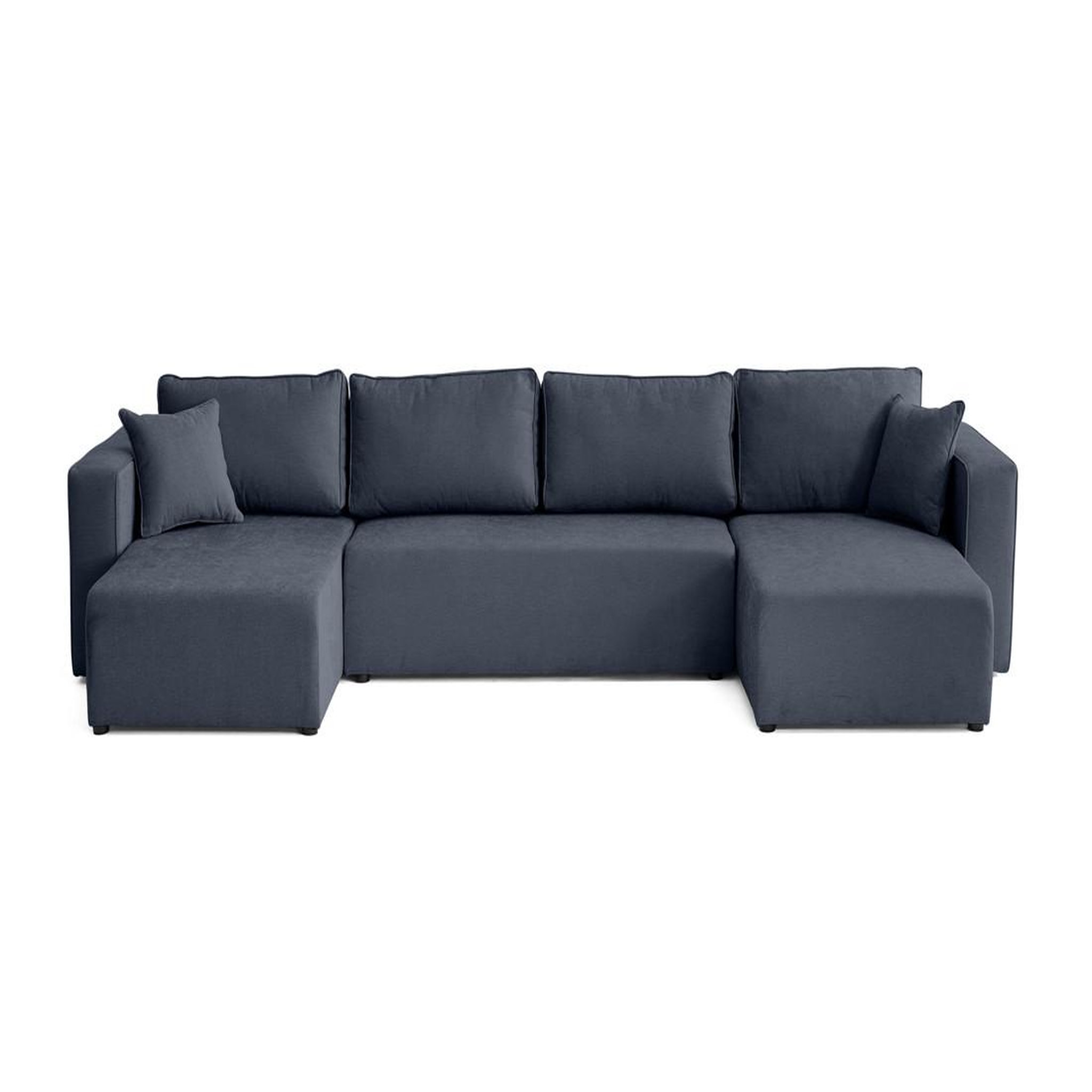 Voir la diapositive 1 : BEST MOBILIER Topaze - canapé panoramique - 7 places - convertible avec coffre - en tissu