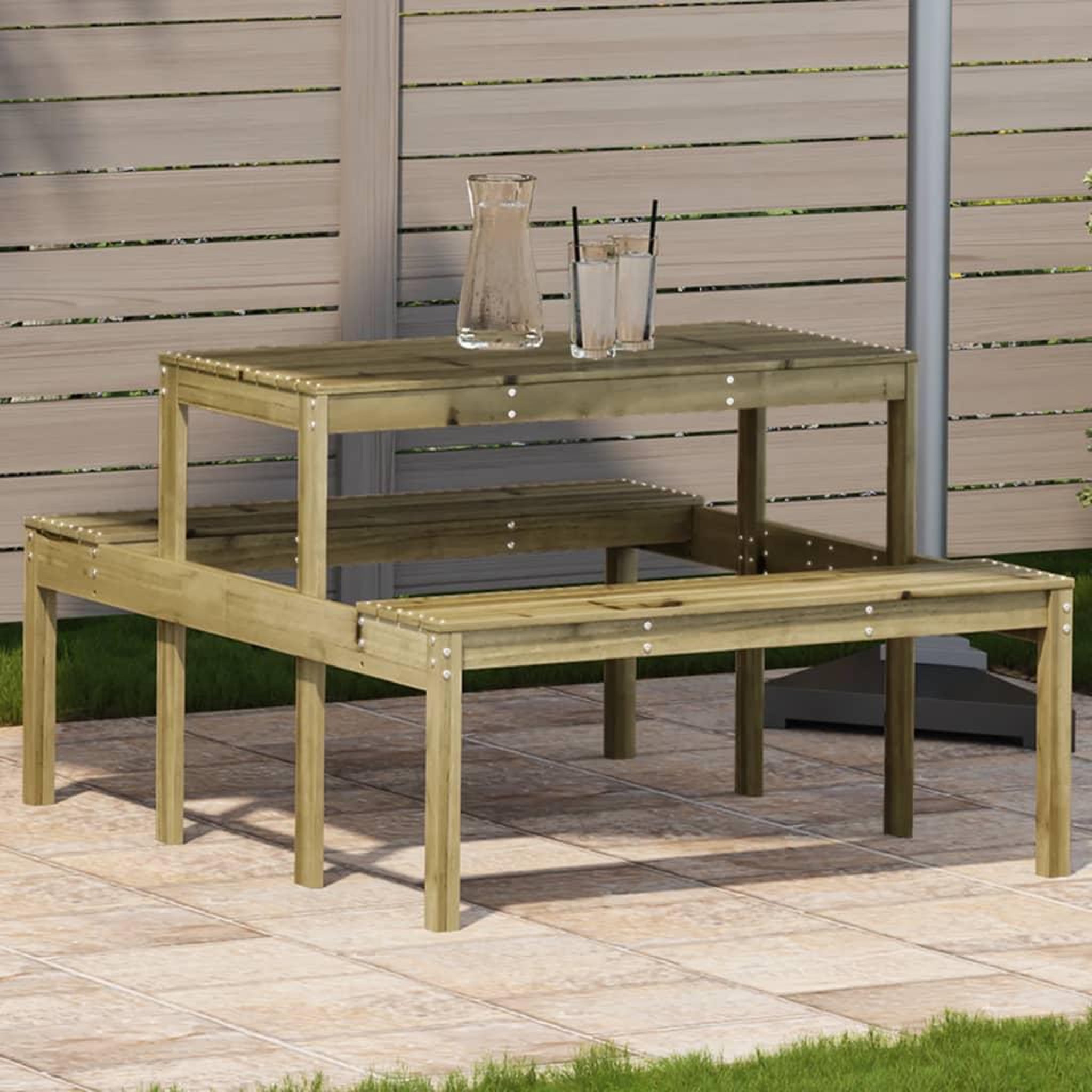 VIDAXL Table de pique-nique 110x134x75 cm bois de pin impregne