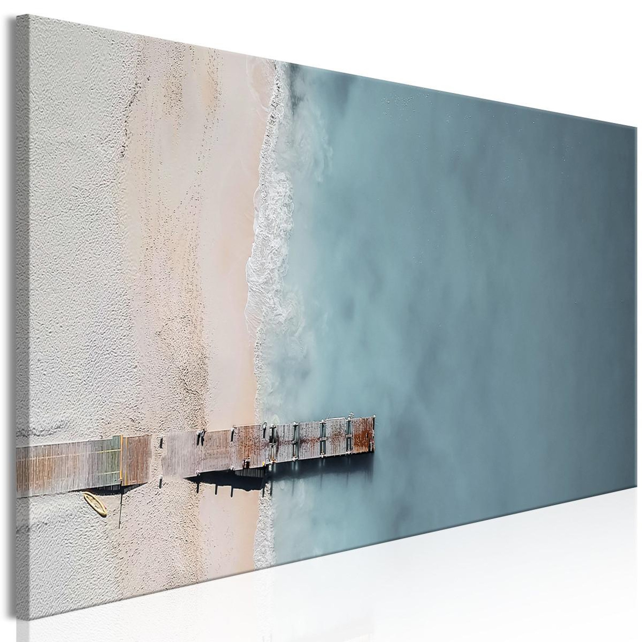 Paris Prix Tableau imprimé  sea & wooden bridge narrow grey. Coloris disponibles : Multicolore