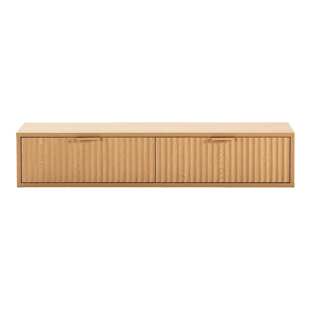 VS VENTA-STOCK Table console flottante Lluvia 2 tiroirs effet Chêne