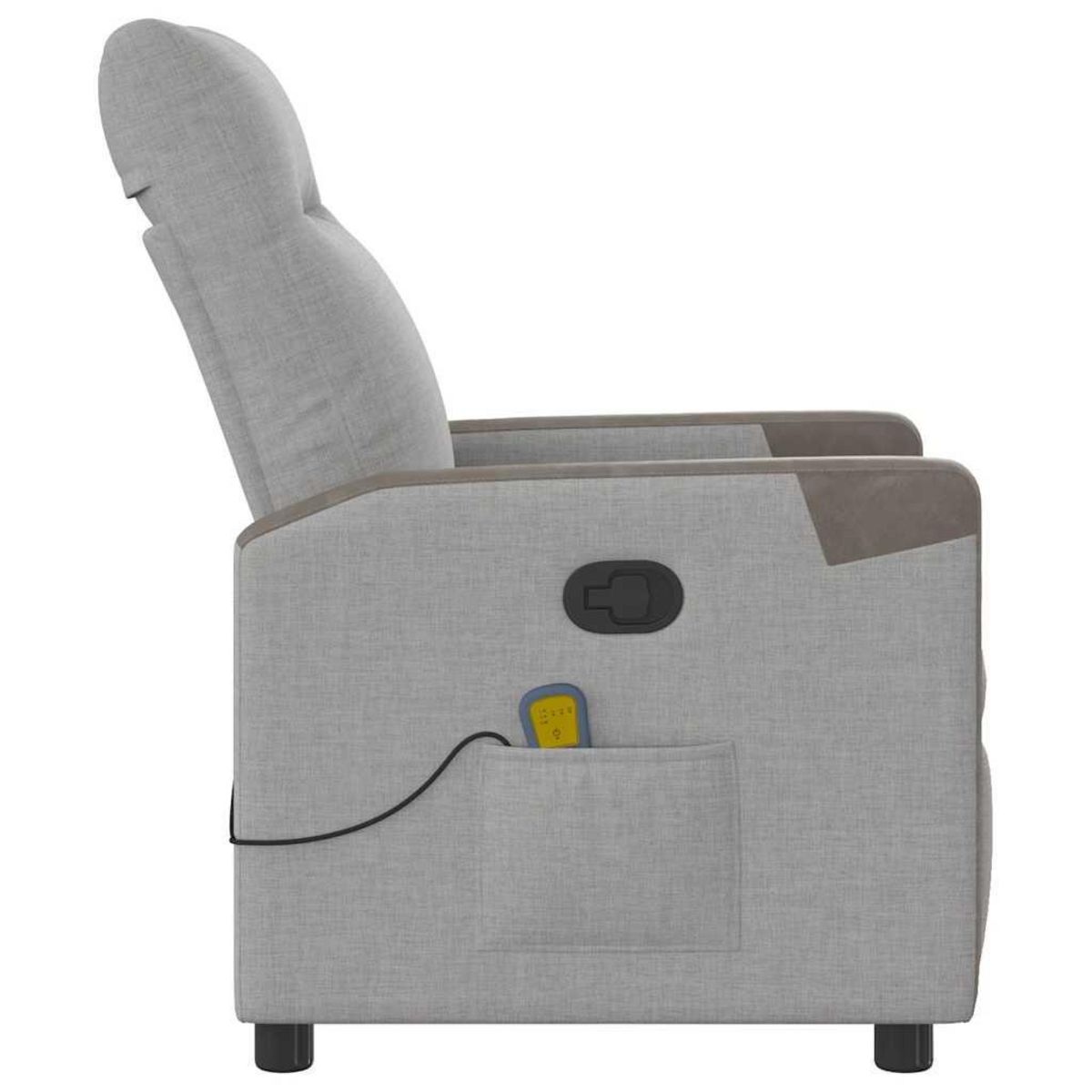VIDAXL Fauteuil de massage inclinable gris nuage tissu