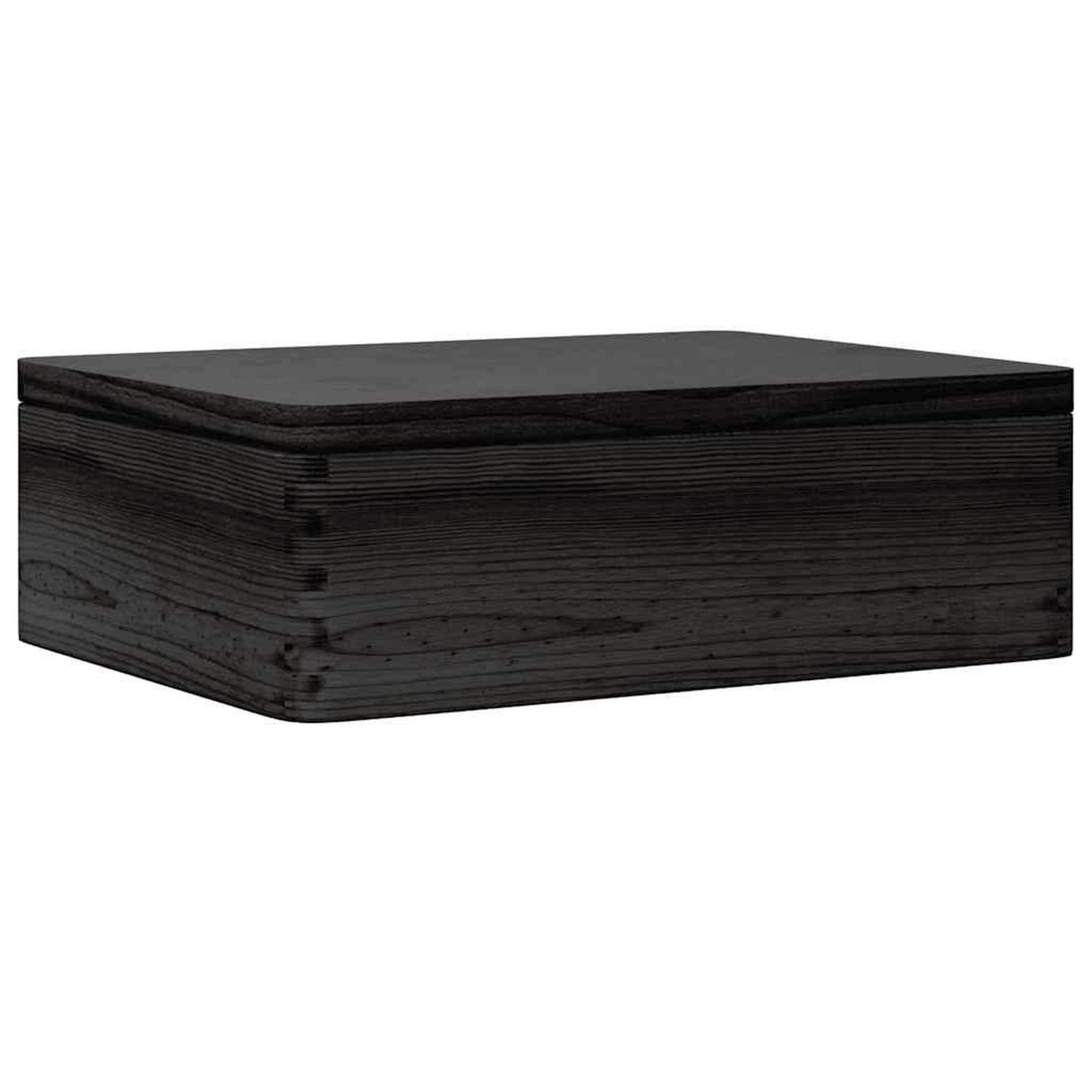 Voir la diapositive 2 : VIDAXL Boîte en bois avec couvercle noir 40x30x13cm bois de pin massif
