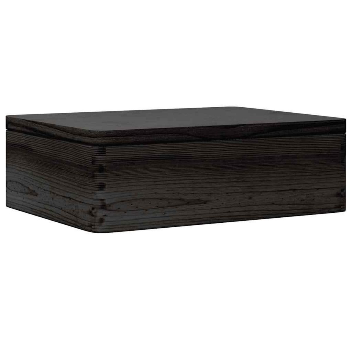 VIDAXL Boîte en bois avec couvercle noir 40x30x13cm bois de pin massif