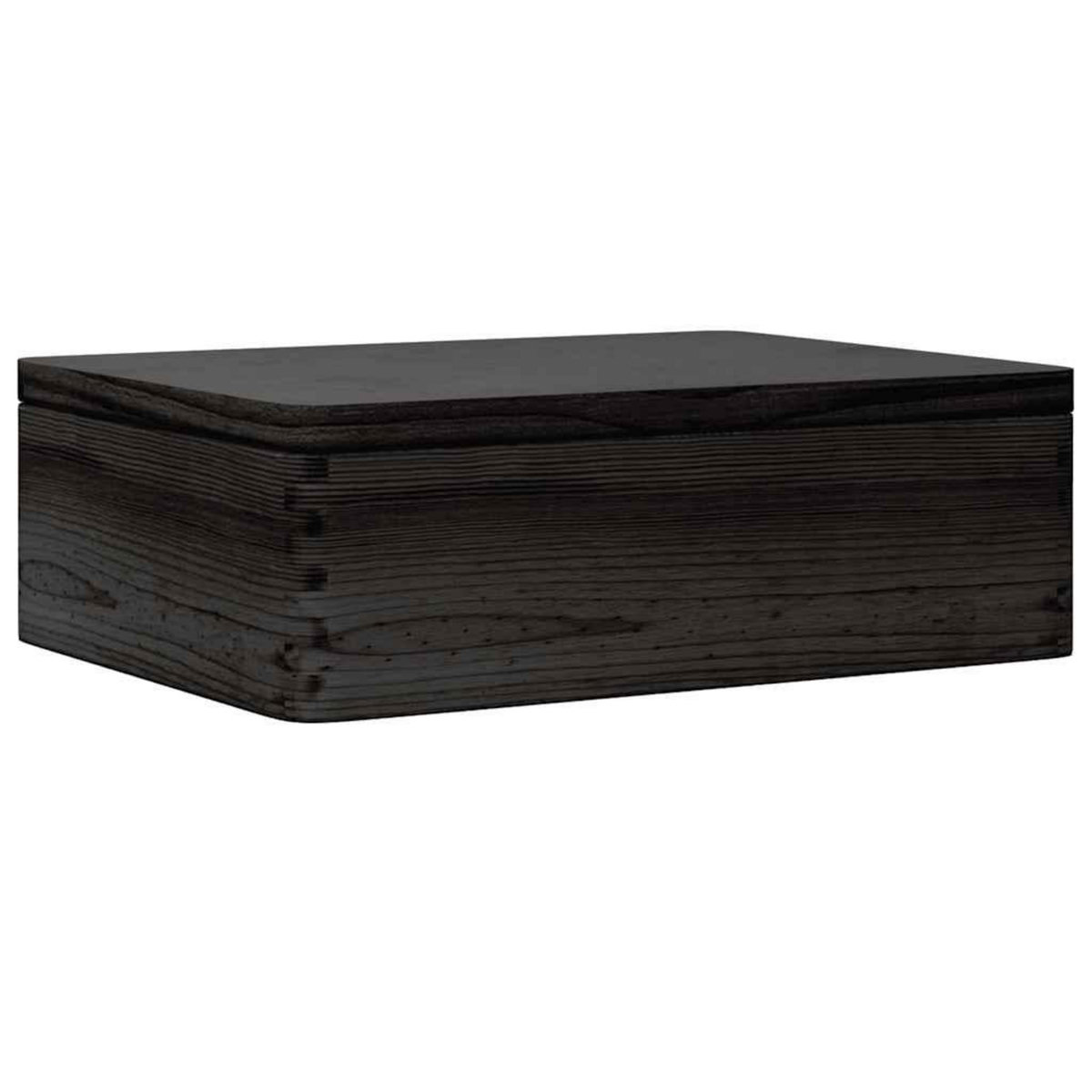 VIDAXL Boîte en bois avec couvercle noir 40x30x13cm bois de pin massif