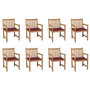 Voir la diapositive 1 : VIDAXL Chaises de jardin lot de 8 avec coussins bordeaux Bois de teck