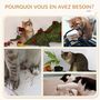 Voir la diapositive 6 : PAWHUT Mur d'escalade pour chat - arbre à chat design mural - griffoirs, plateformes, panier, hamac, jeux boules - gris