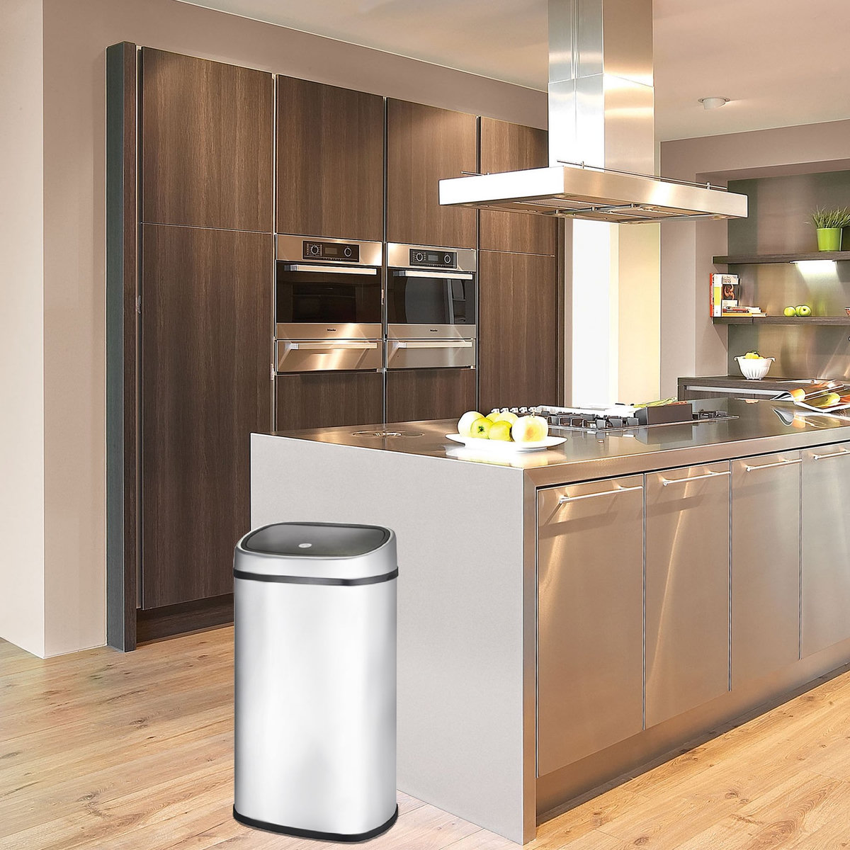 KITCHEN MOVE Poubelle One Touch Carrée 50L Chrome CITY