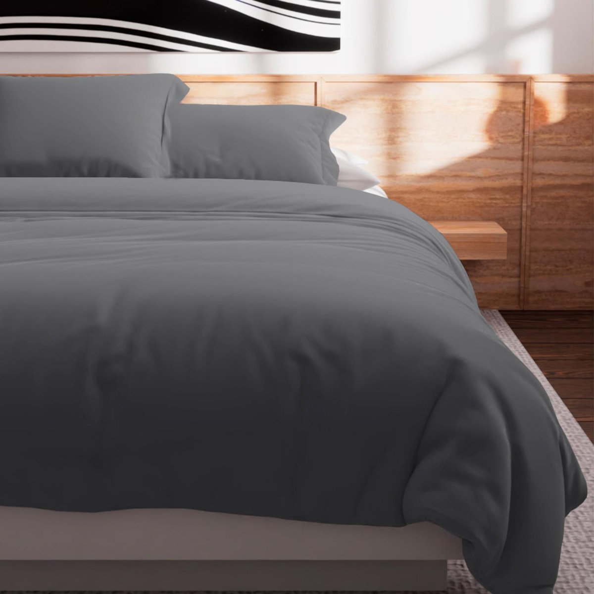 SOLEIL D'OCRE Housse de couette en coton 57 fils UNI, par Soleil d'Ocre