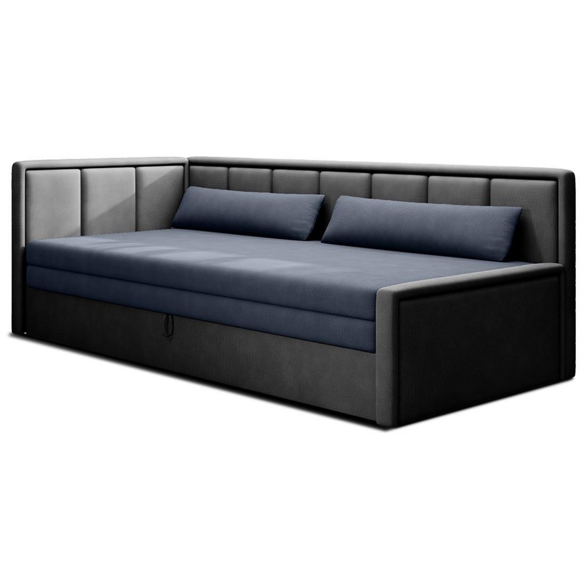 BEST MOBILIER James - canapé 3 places gauche convertible avec coffre en velours