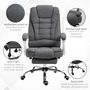Voir la diapositive 6 : VINSETTO Fauteuil de bureau manager grand confort repose-pied dossier inclinable accoudoirs rembourrés tissu aspect lin gris