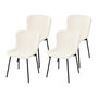 Voir la diapositive 1 : LISA DESIGN Castillo - lot de 4 chaises - beige - en tissu bouclette