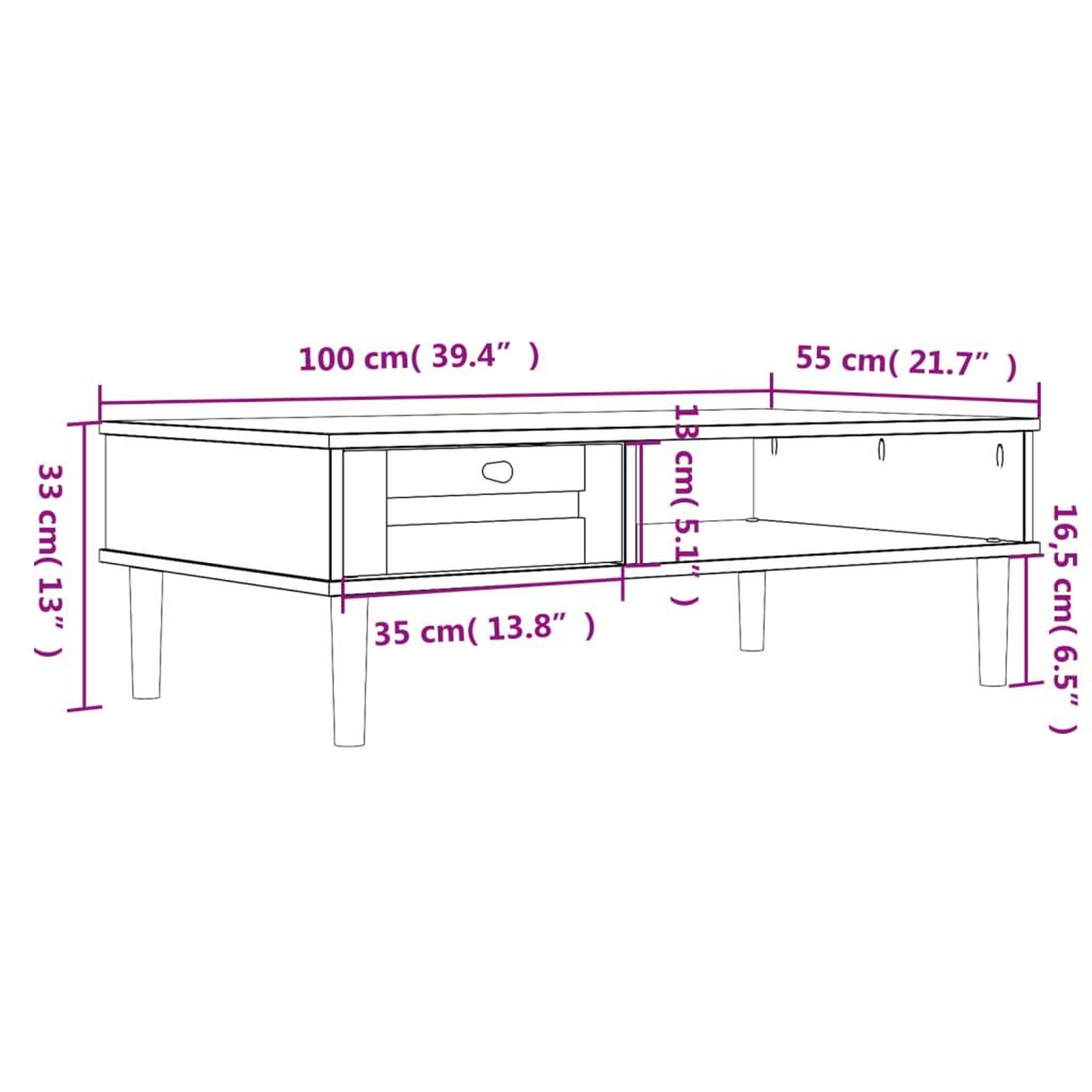 Voir la diapositive 6 : VIDAXL Table basse SENJA aspect rotin marron 100x55x33 cm bois massif