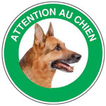 NOVAP Disque Ø18 cm  Attention chien berger allemand