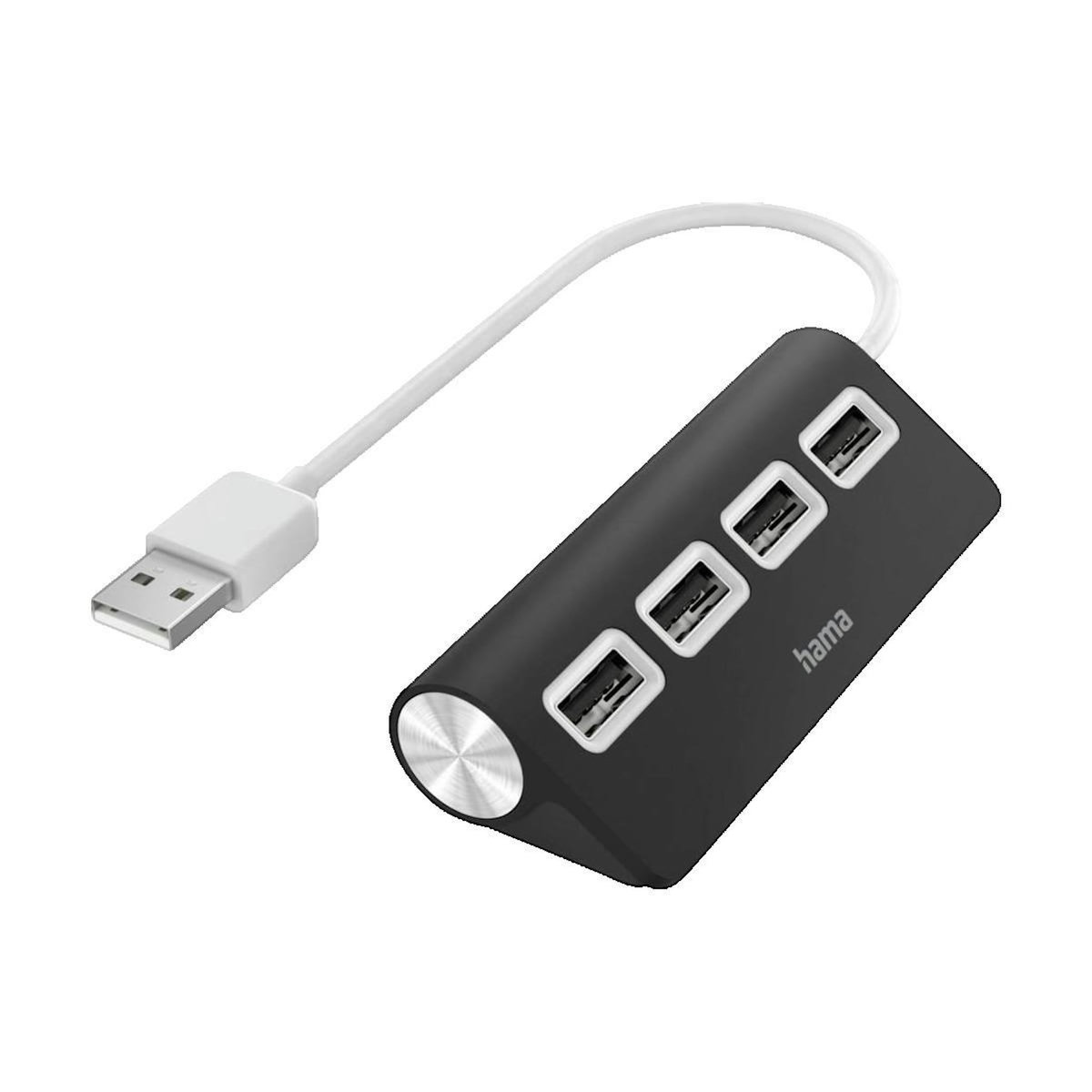 Hama Hub USB 2.0 Hama 4047443436900 4 Ports 480 Mbit/s Noir