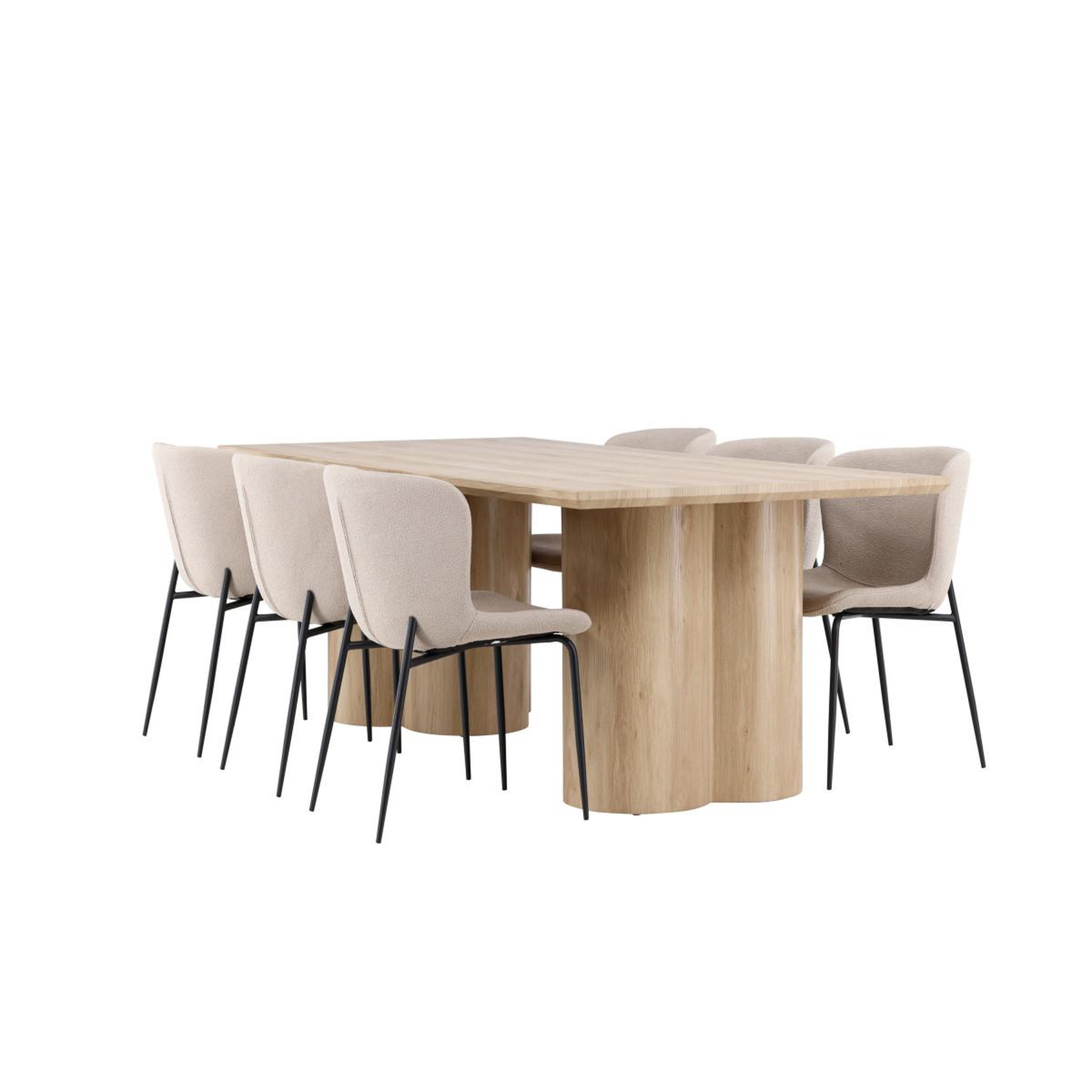 Voir la diapositive 6 : Paris Prix Ensemble table à manger & 6 chaises  olivia & modesto  210cm naturel & beige