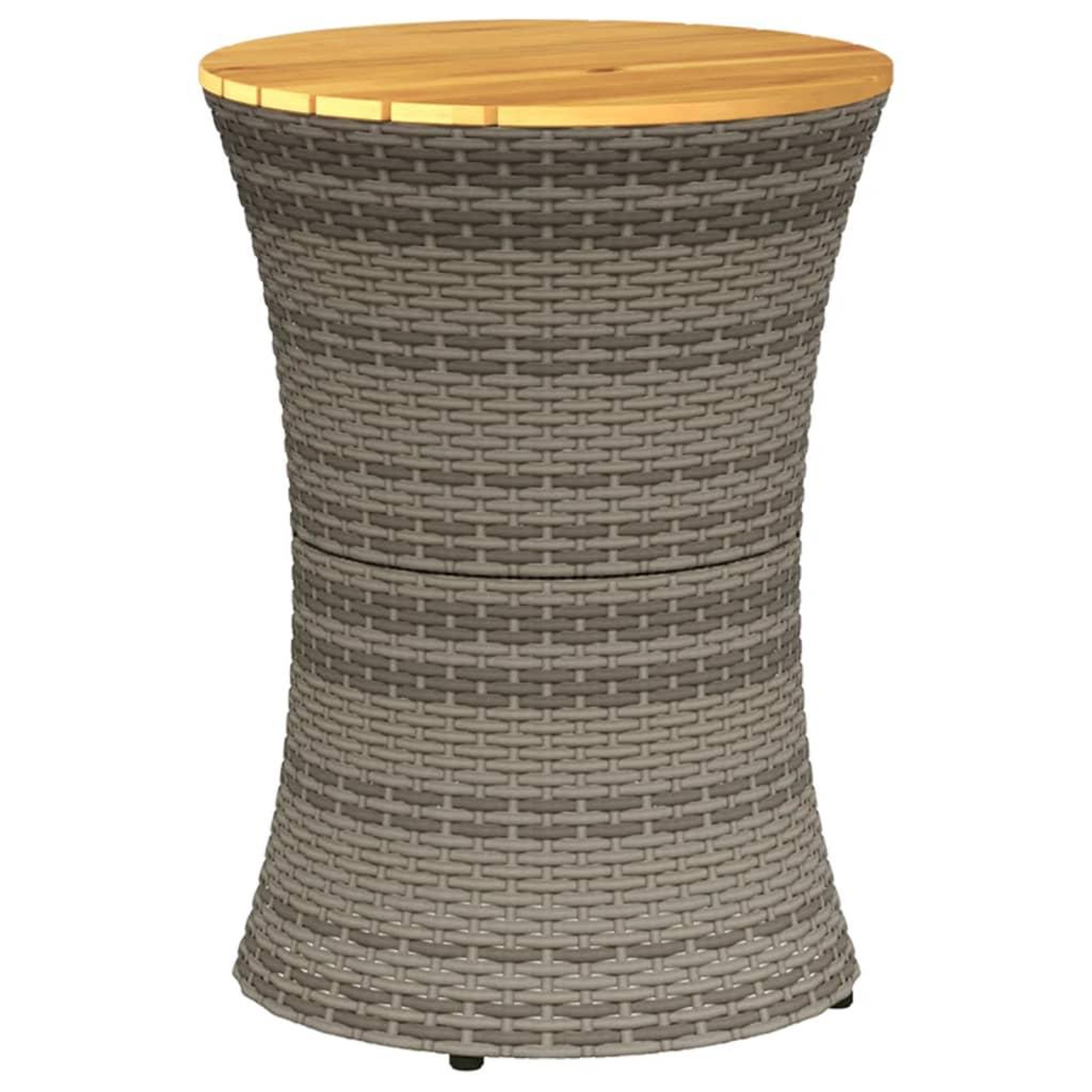 Voir la diapositive 2 : VIDAXL Table d'appoint de jardin forme tambour gris rotin bois massif