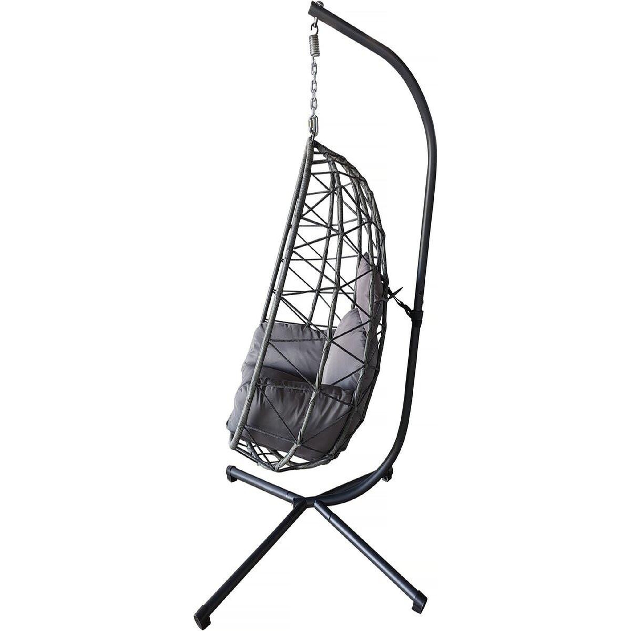 Voir la diapositive 4 : Habitat et Jardin Fauteuil oeuf suspendu en rotin  cosi  - 99 x 92 x 194 cm - gris