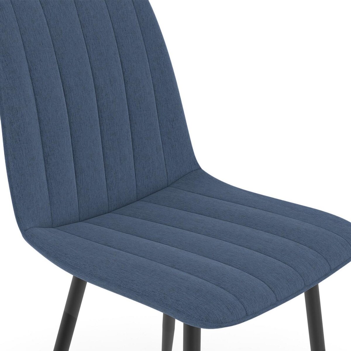 ID MARKET Lot de 6 chaises MIRA en tissu bleu pour salle à manger