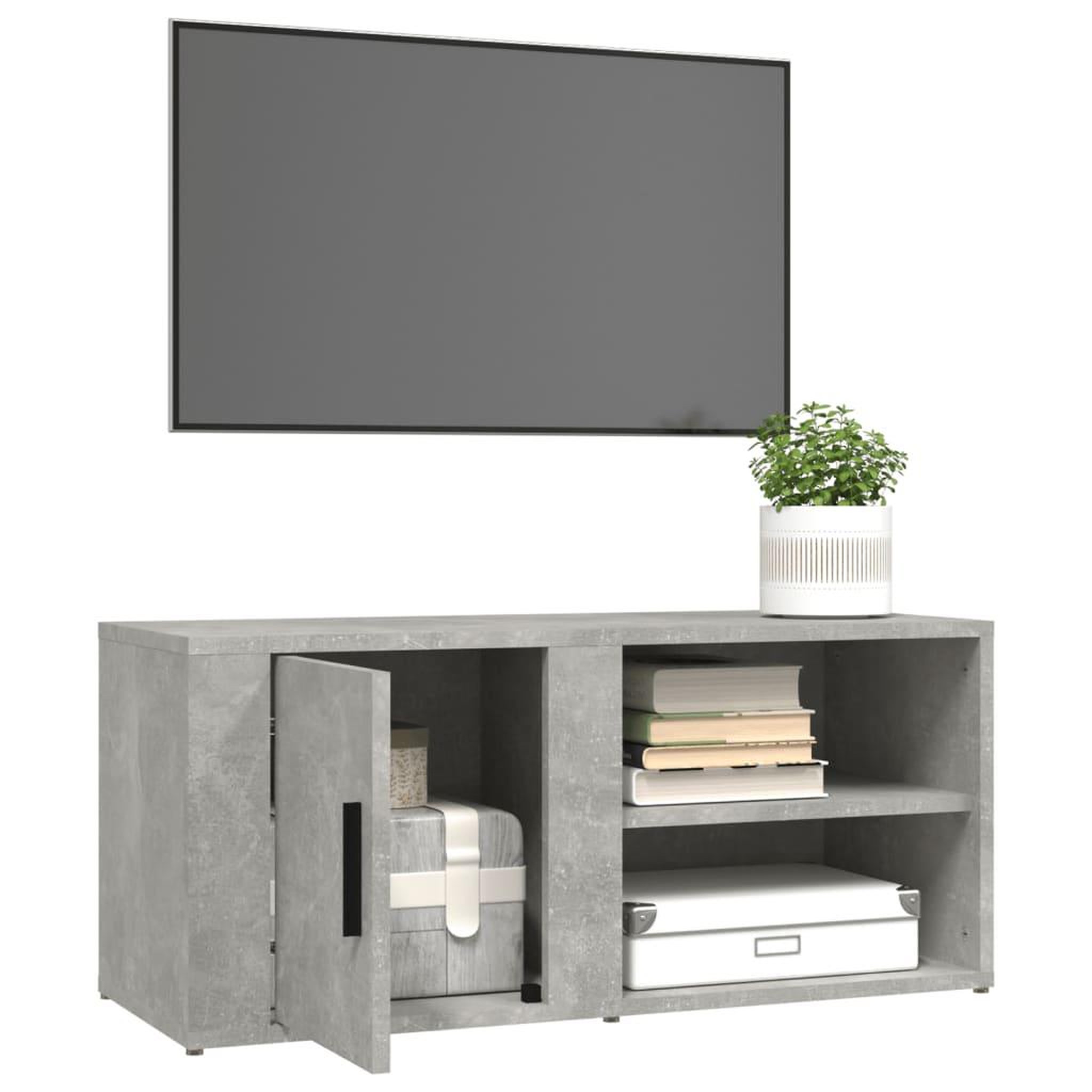 Voir la diapositive 5 : VIDAXL Meuble TV Gris beton 80x31,5x36 cm Bois d'ingenierie