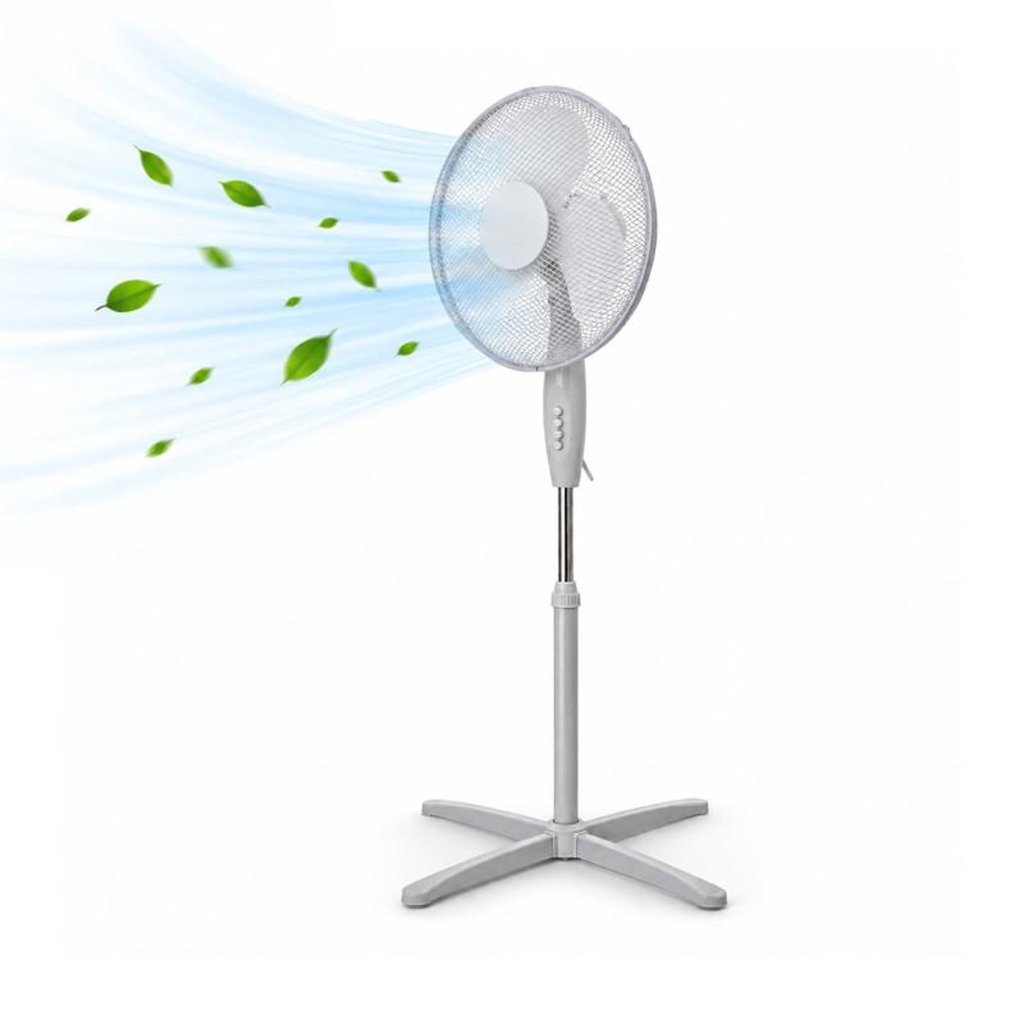 Ventilateur sur pied hauteur ajustable – gris 40w