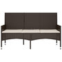 Voir la diapositive 3 : VIDAXL Banc de jardin a 3 places avec coussins Marron Resine tressee