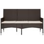 Voir la diapositive 3 : VIDAXL Banc de jardin a 3 places avec coussins Marron Resine tressee
