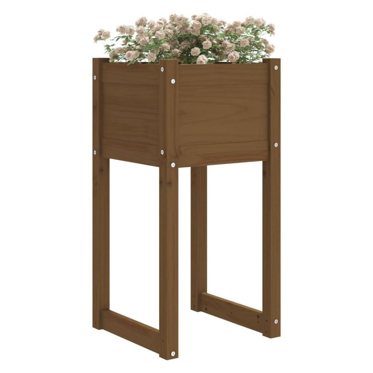 VIDAXL Jardinieres 2 pcs Marron miel 40x40x81 cm Bois massif de pin