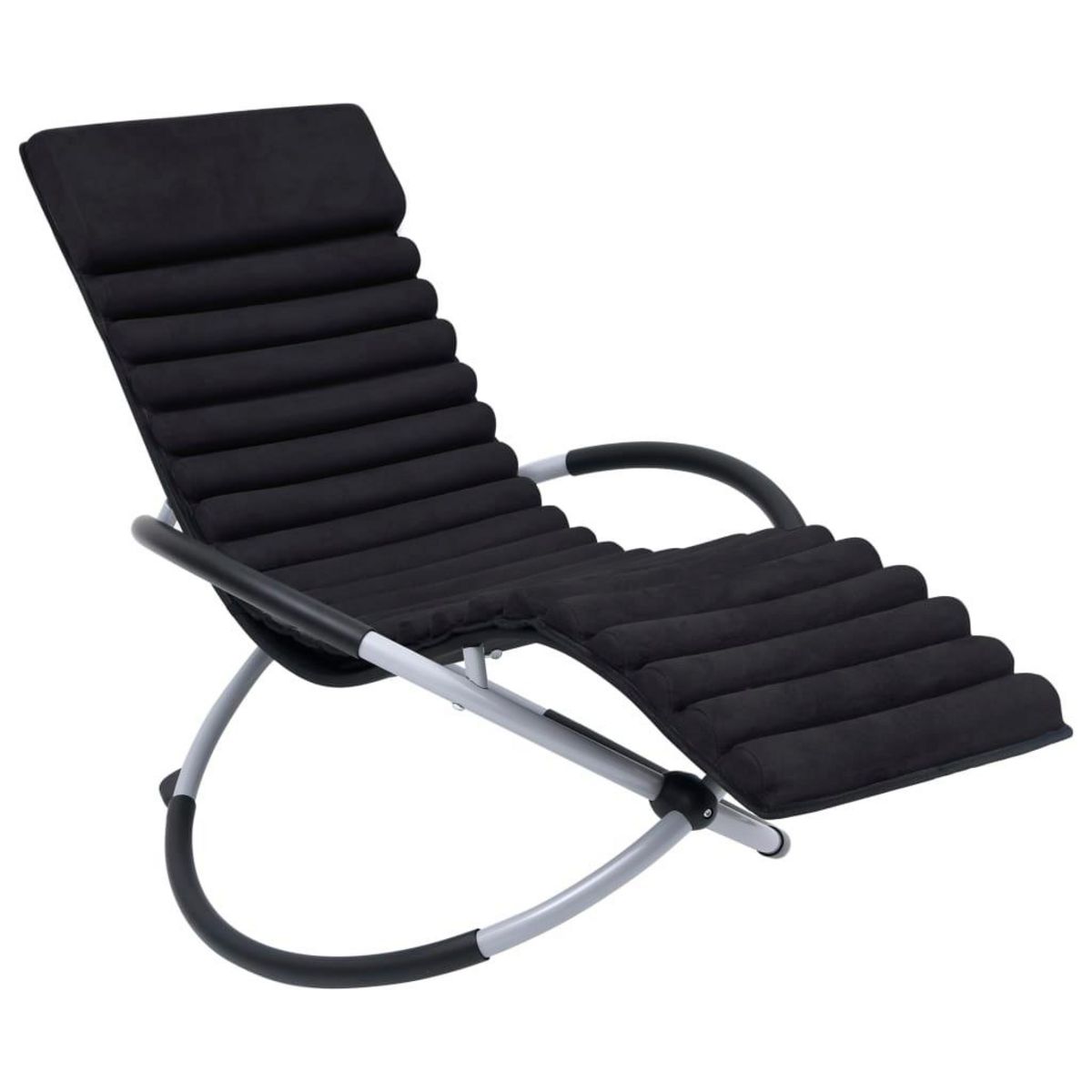 VIDAXL Coussin de chaise longue Noir Daim