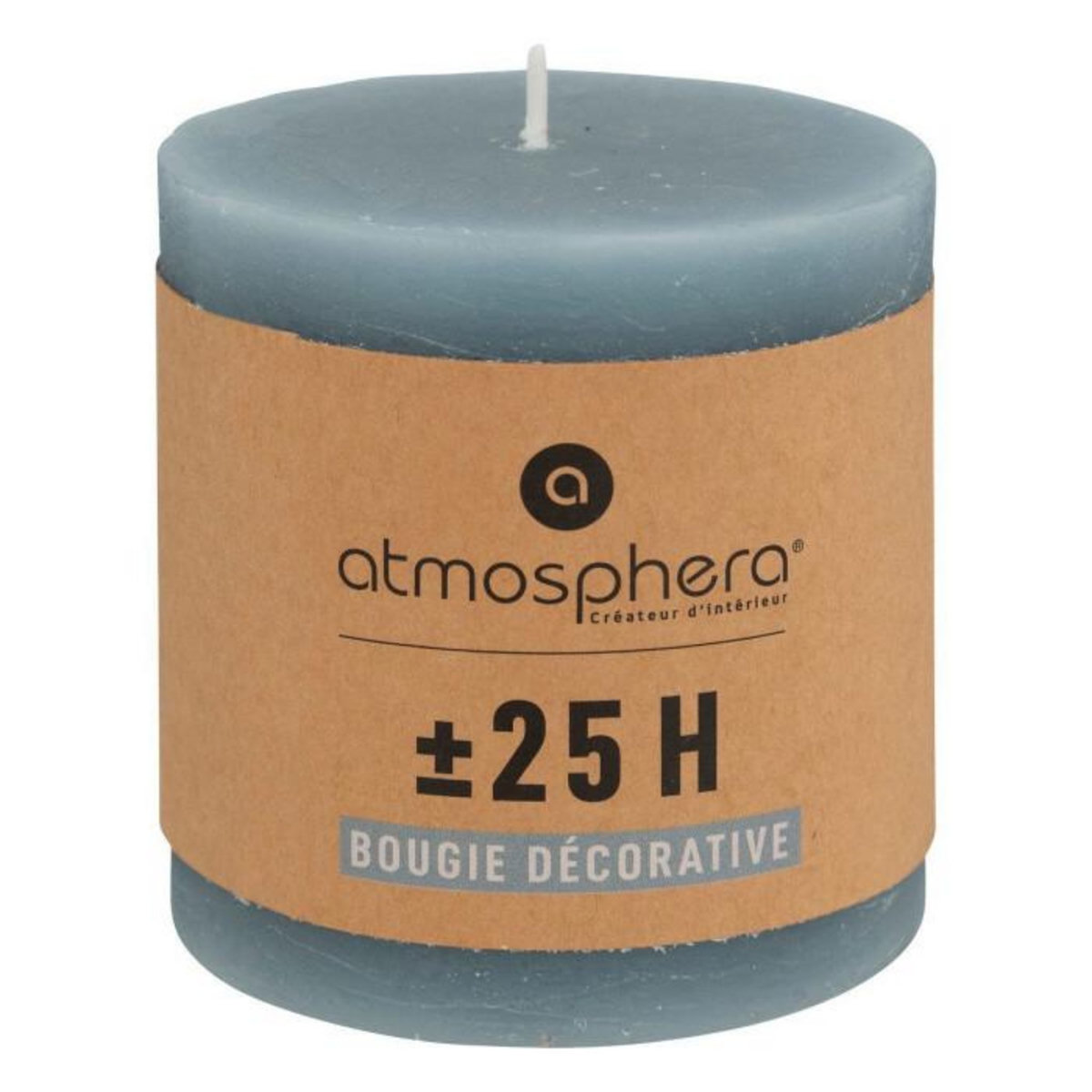 ATMOSPHERA Bougie Ronde  Rustic  7cm Bleu Orage