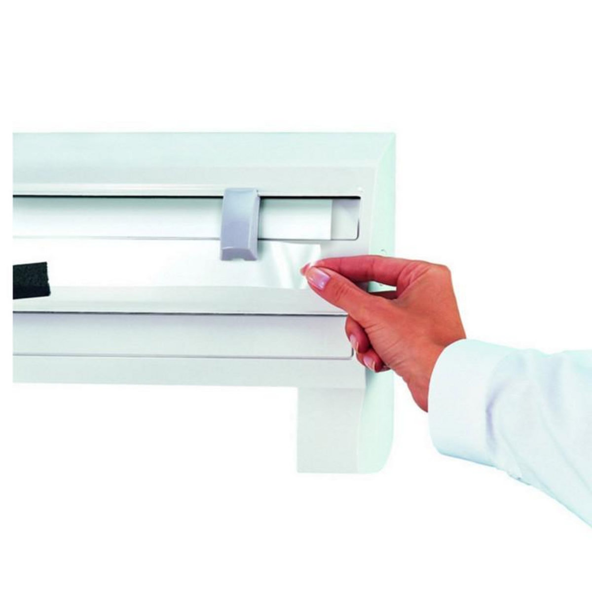 Leifheit Dérouleur coupe film, papier, essuie tout blanc - 25723