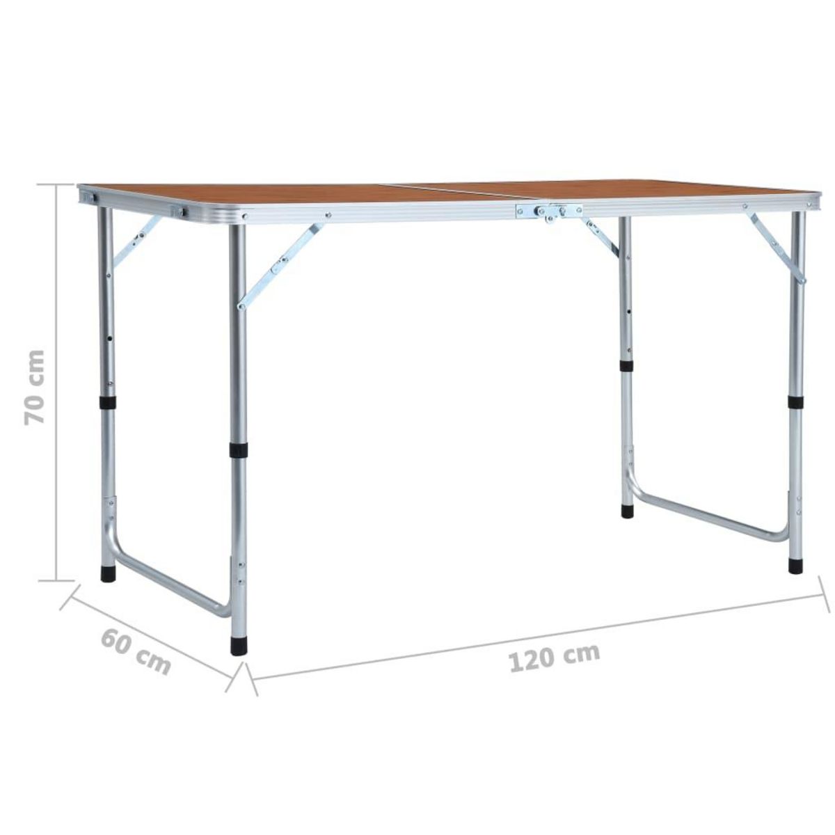 VIDAXL Table pliable de camping Aluminium 120x60 cm